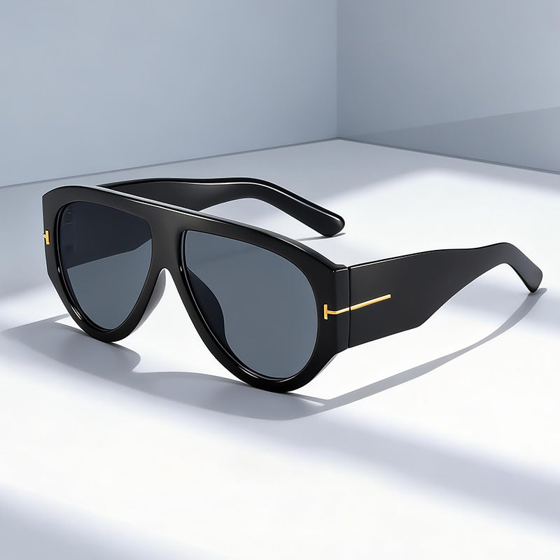 Modebewusste Übergroße Schild-Sonnenbrille Brehn