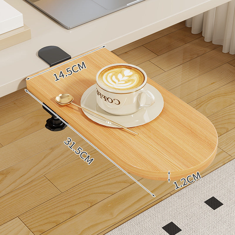 Clamp-On Klappbarer Bambus-Seitentablettisch für Schreibtisch und Sofa