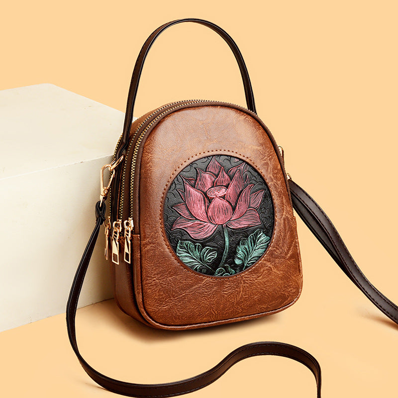 Künstlerisch Floral Prägung Handtasche