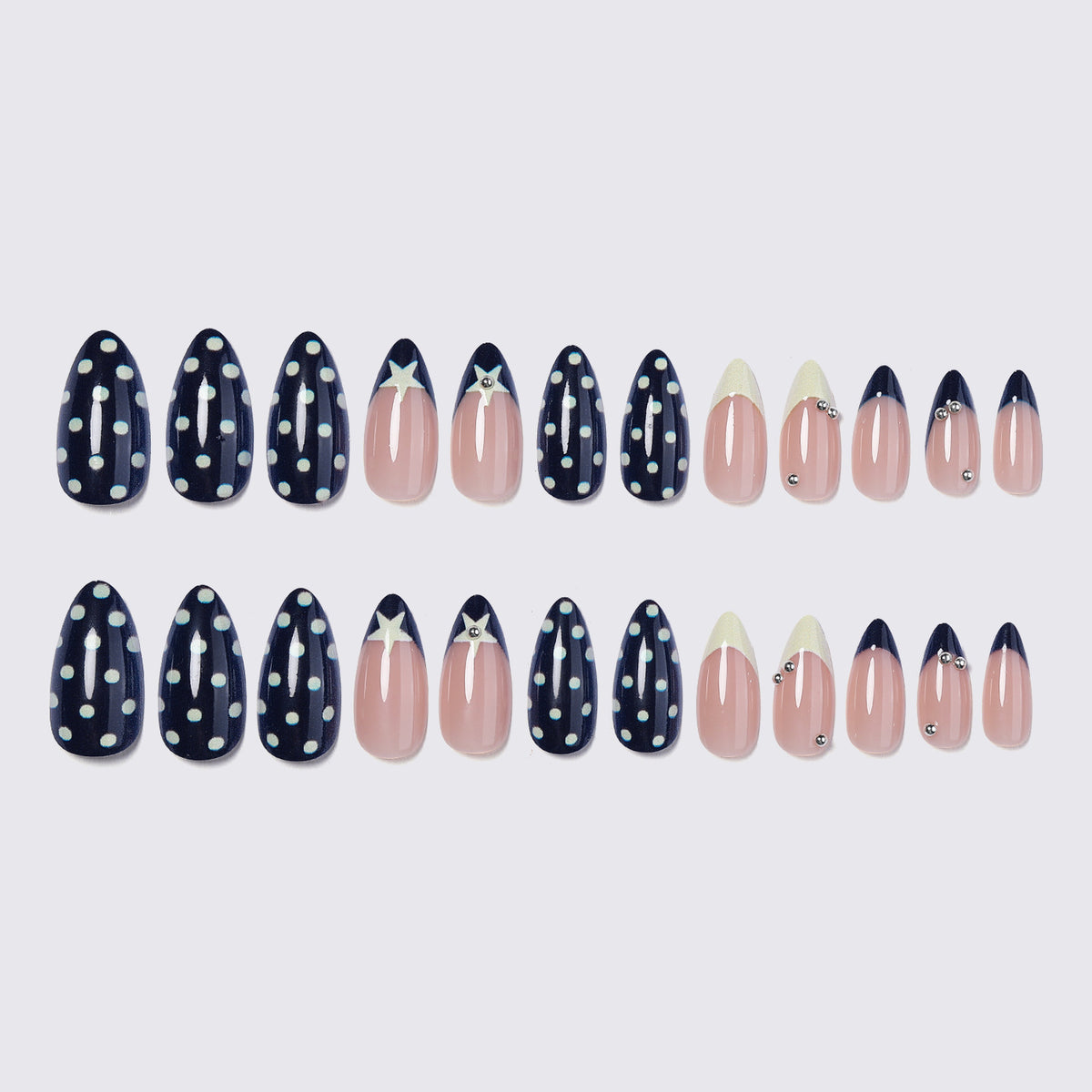 Kreatives Polka Dots Press-On Nails Set Brehn
