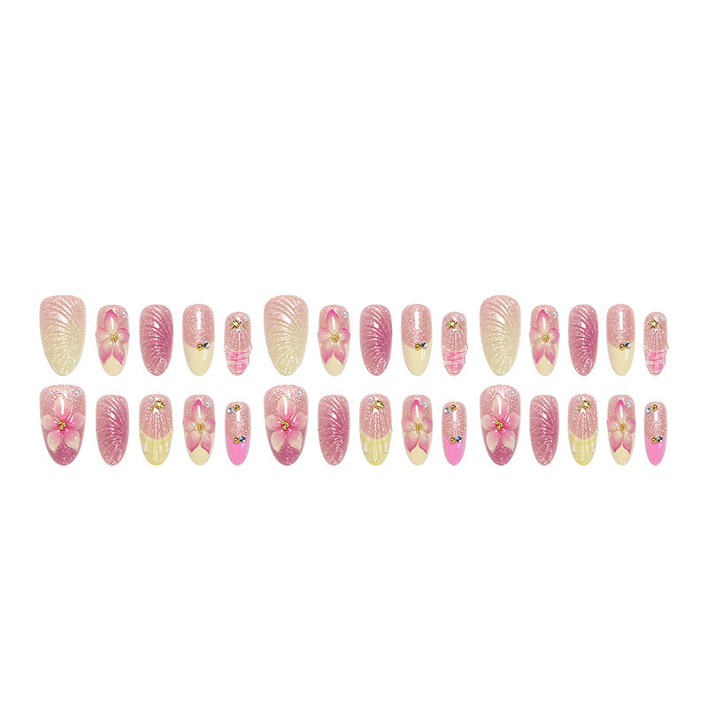 Kunstnagelset mit floralen 3D-Verzierungen Brehn