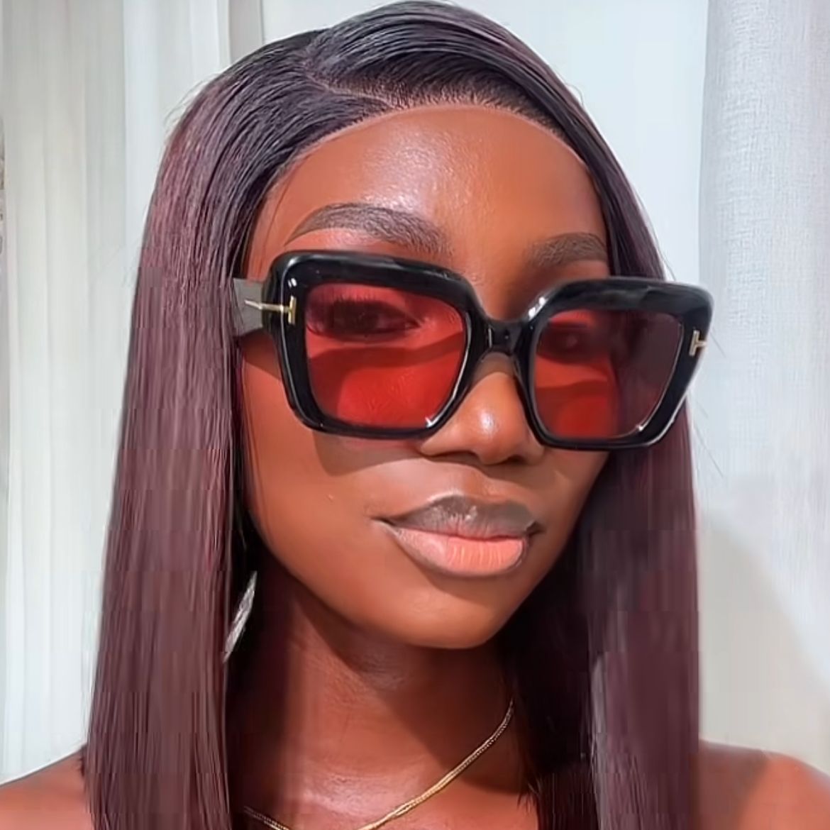 Damen quadratische Sonnenbrille mit komfortablem Kunststoffrahmen und UV-Schutz Brehn