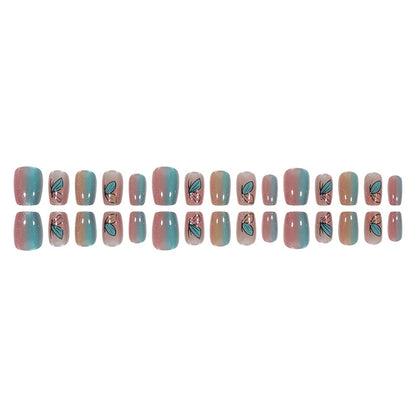 Blumeninspiriertes Press-On Nagelset Brehn