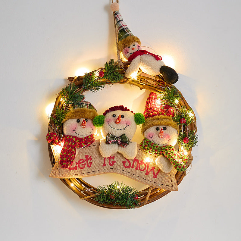 Weihnachtskranz mit Lichtern Brehn