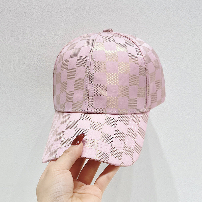 Damen Mesh Karo Baseball Cap Brehn