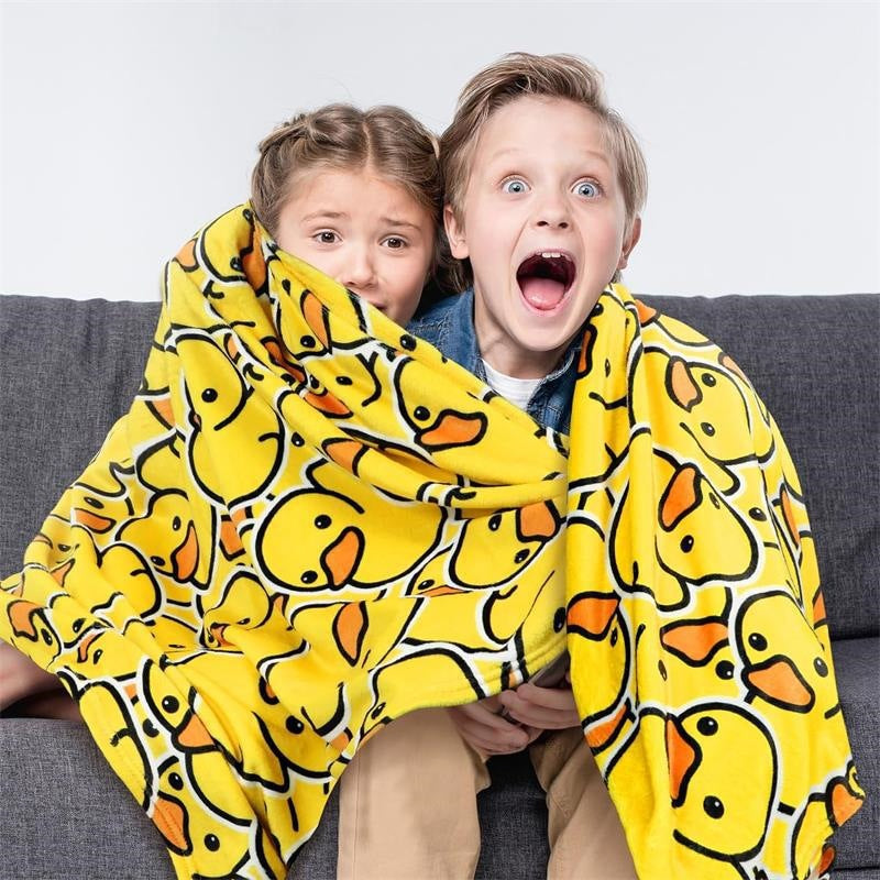 Enten-Themen Kuschelfleece-Decke
