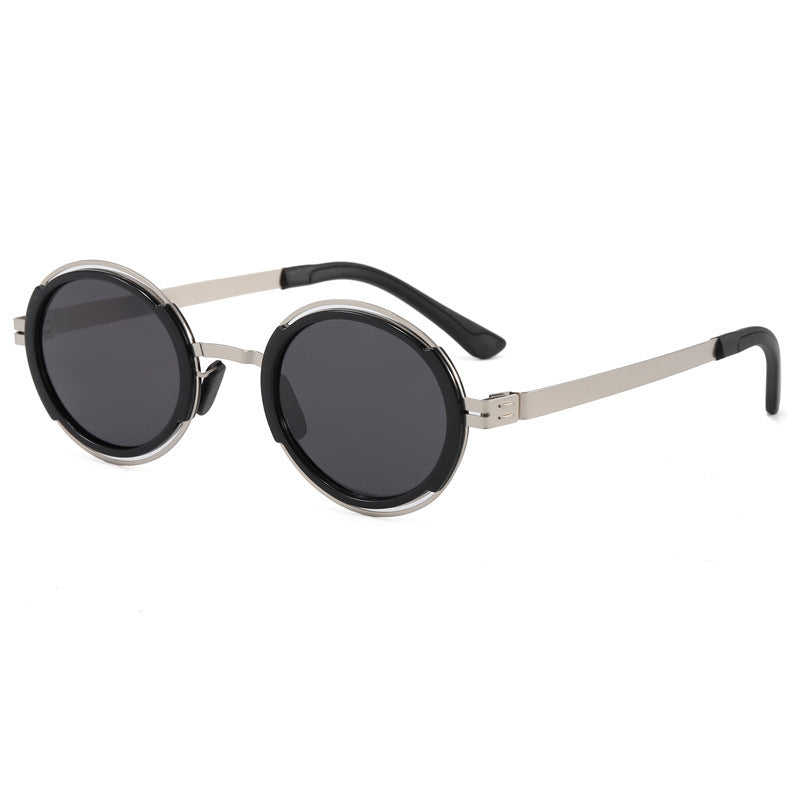 Damen modische runde Sonnenbrille mit elegantem Metallrahmen Brehn