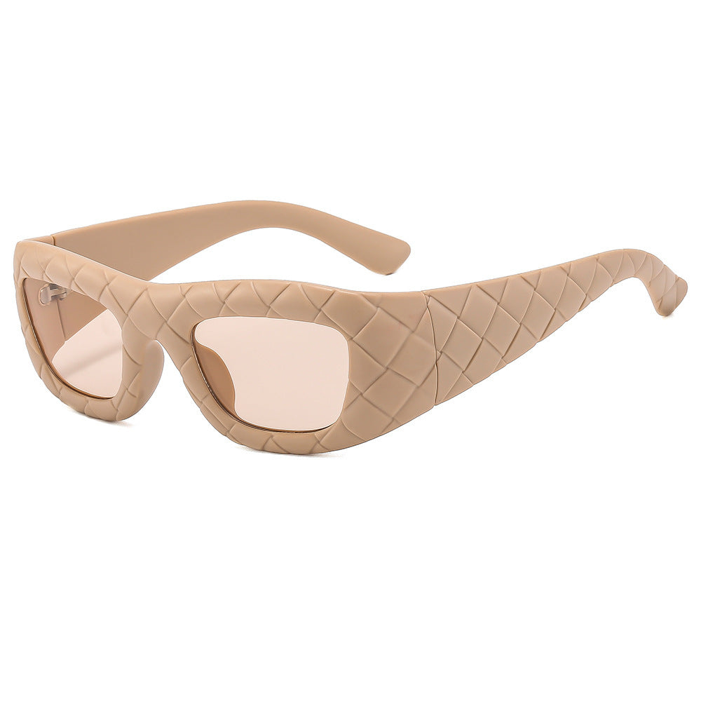 Damen extravagante Sonnenbrille mit strukturiertem Rahmen Brehn