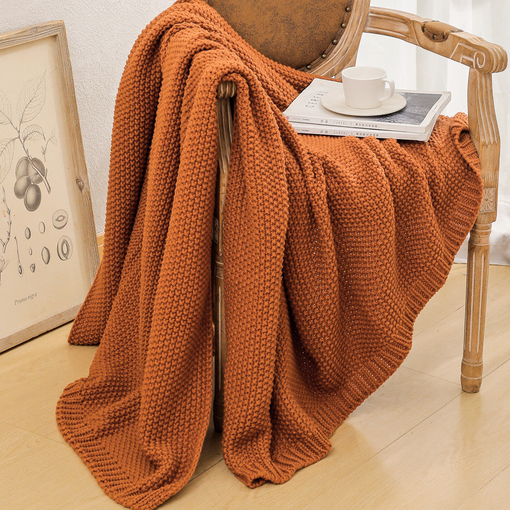 Gemütliche gestrickte Wurfdecke