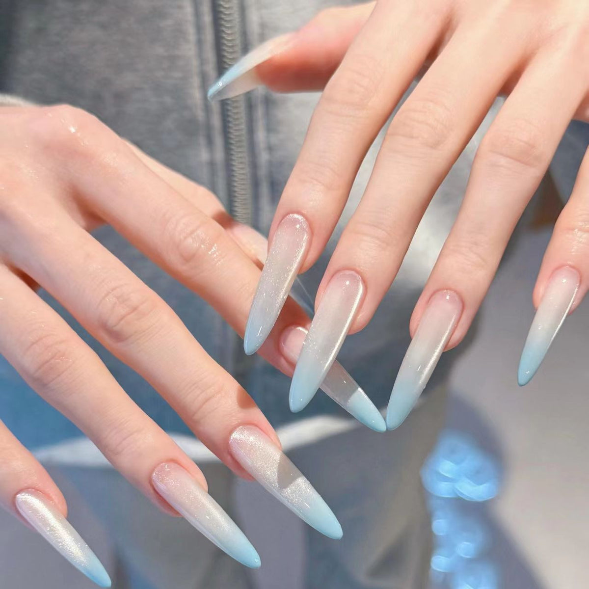 Lange Gradient Acrylnagelverlängerungen