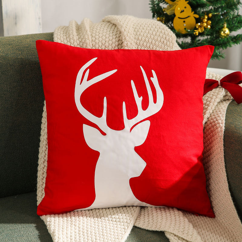 Dekoratives Weihnachts-Wurfkissen mit Hirschsilhouette