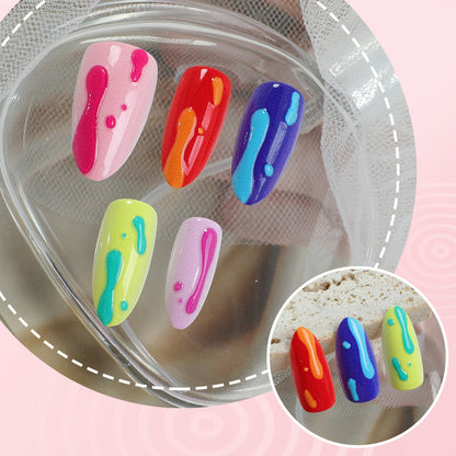 Künstlerisch Tropf-inspiriertes Press-On Nageldesign Brehn