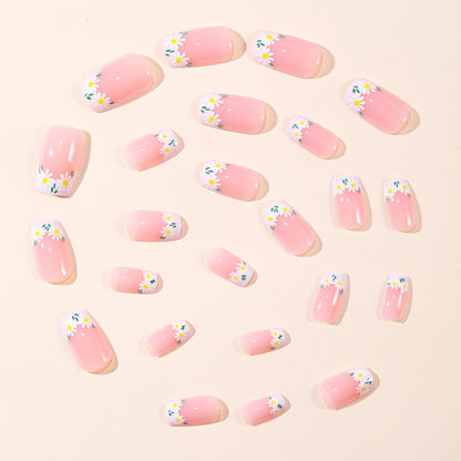 Florales French Tip Nagelkunst-Set Brehn