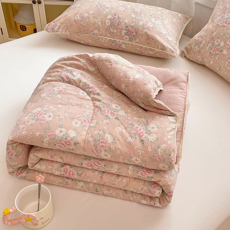 Damen Komfort-Bettdecke mit zartem Blumenmuster und hochwertiger Füllung Brehn