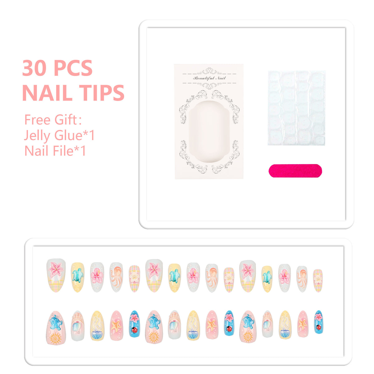 Themen Press-On Nagelkunst Set