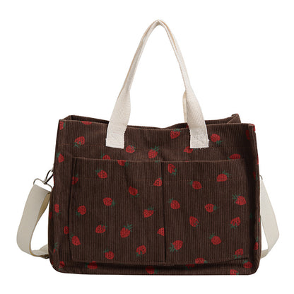 WoStylish Multi-Taschen Erdbeerprint Canvas Tragetasche Brehn