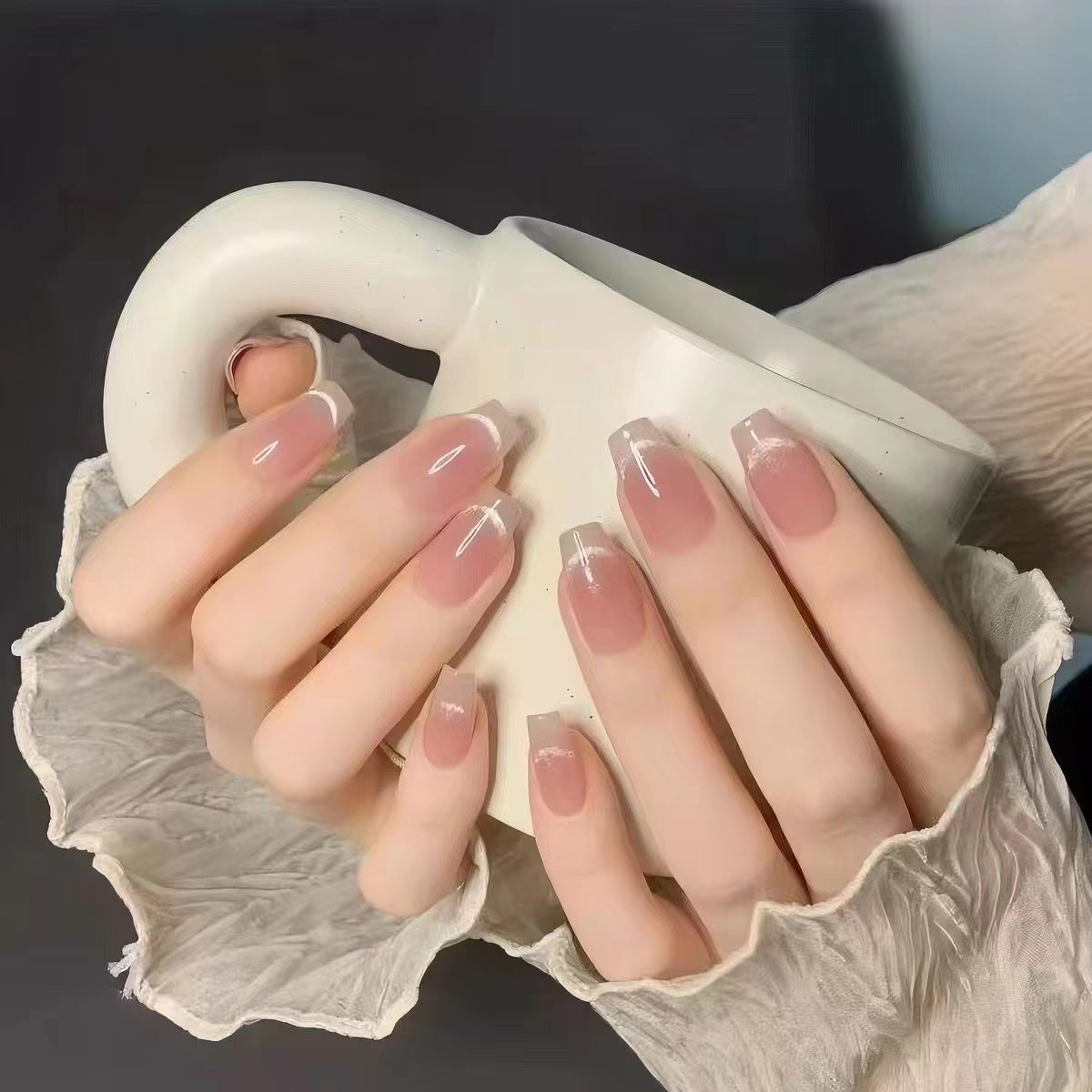 Premium French Tip Press-On Nail Design Brehn