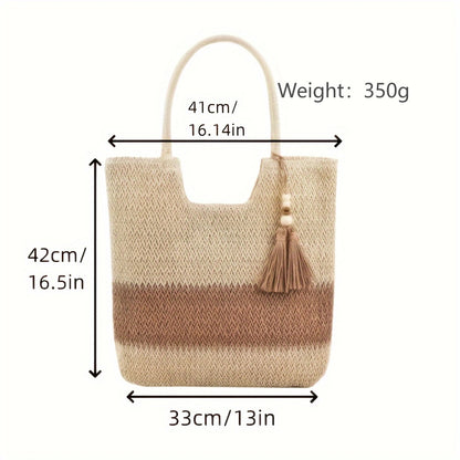 Exklusive und Handgefertigte Strandtasche mit Fransen Brehn
