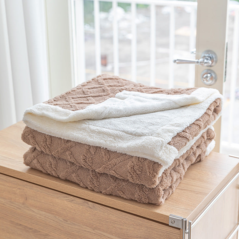 Wendbare Sherpa-gefütterte strukturierte Strickdecke