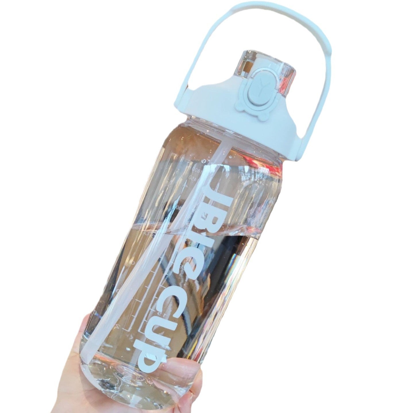 Damen großzügige Wasserflasche mit auslaufsicherem Deckel und Strohhalm Brehn
