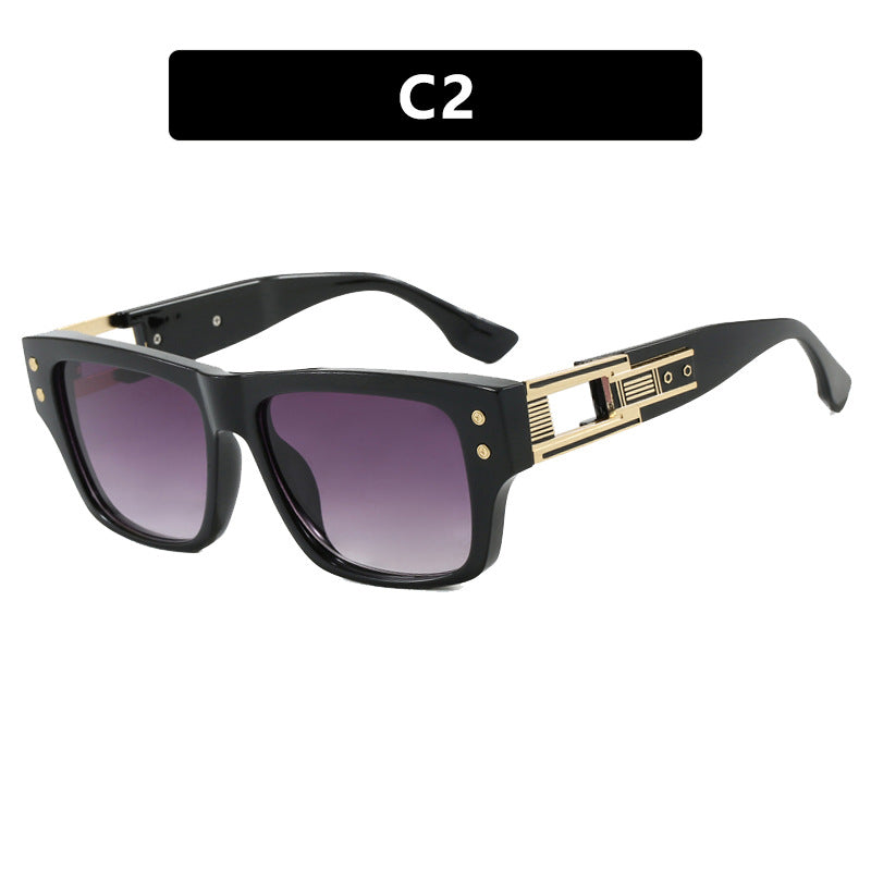 Damen modische quadratische Sonnenbrille mit eleganter goldener Zierstruktur Brehn