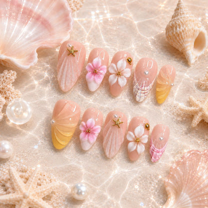 Premium Kunstnägel mit floralen Motiven Brehn