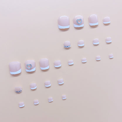 Fußnagelkunstset mit eleganten Glitzer- und Herzverzierungen Brehn