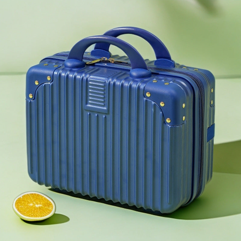 strukturierte Hartschalen-Reise-Beauty-Box mit Kunstleder-Eckverstärkungen und doppelten Obergriffen Brehn