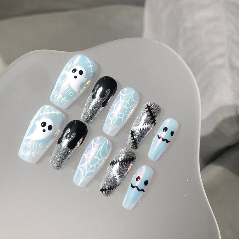 Kreatives Halloween-Themen Press-On Nagelkunst-Set