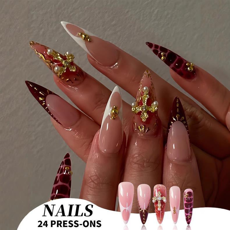 Elegantes Stiletto Press-On Nagelset Brehn