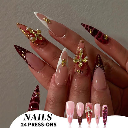 Elegantes Stiletto Press-On Nagelset Brehn