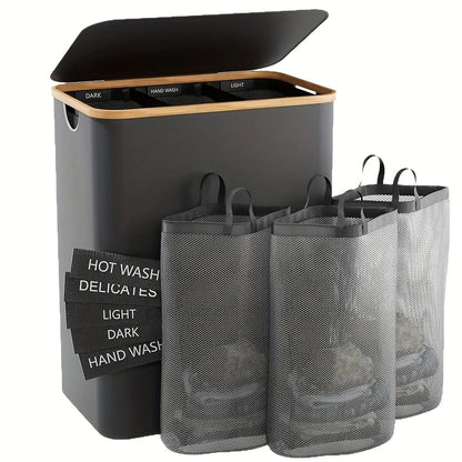 Wäschetrennsystem mit Bambusdeckel Brehn