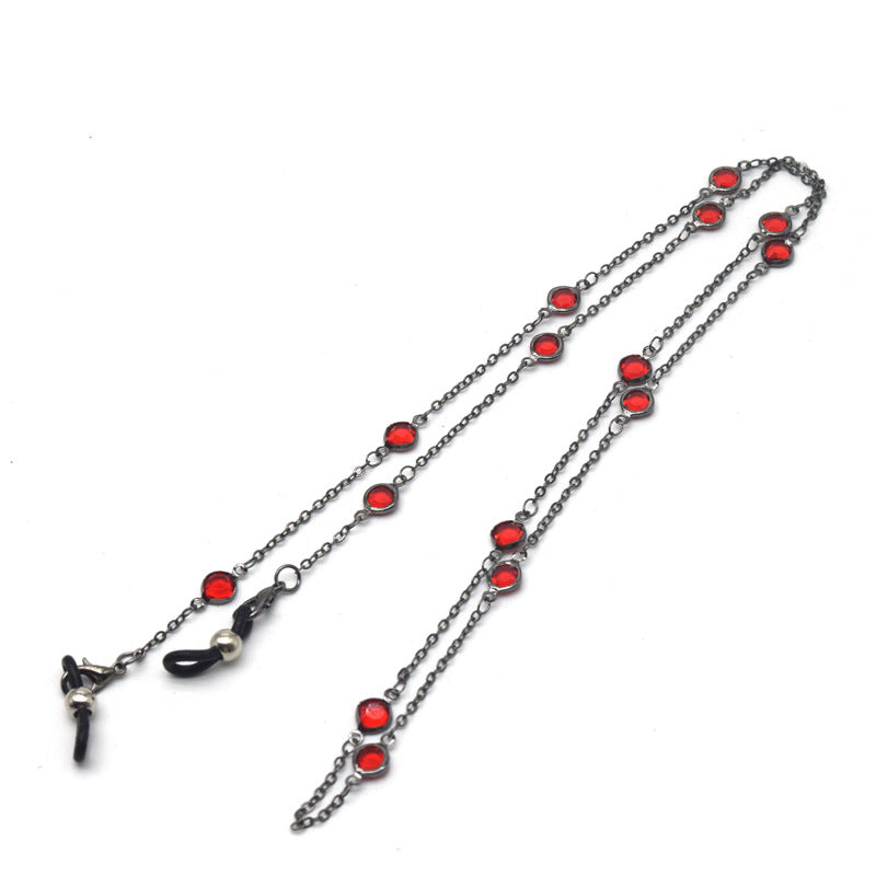 Stylische, mit Kristallen akzentuierte Brillen-Kette Brehn