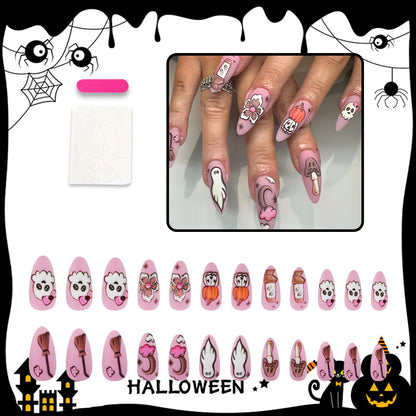 Kunstnagelset mit verspielten Halloween-Motiven Brehn