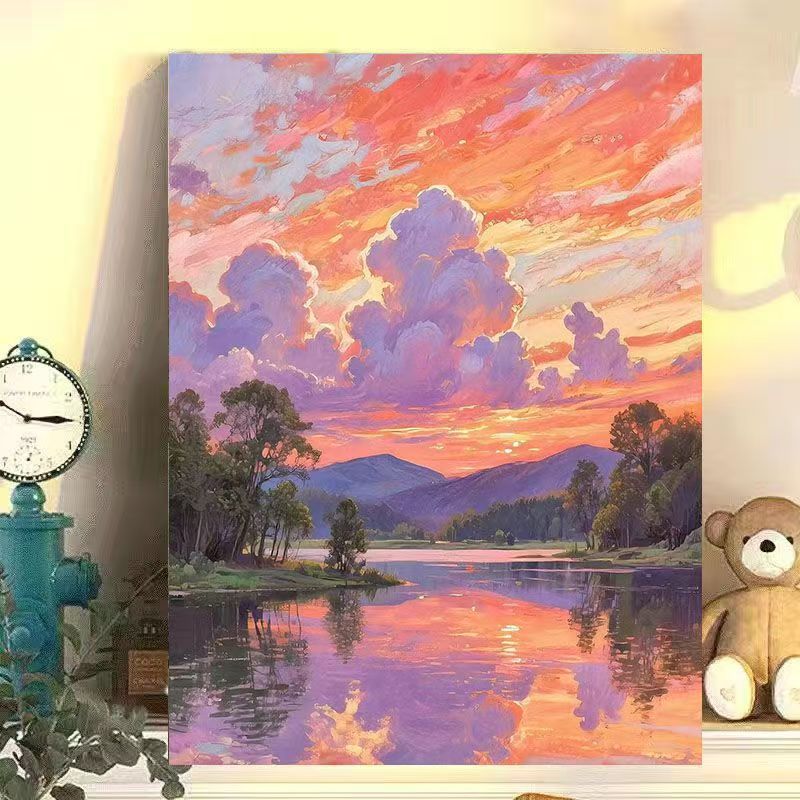 Blumen Katzen-Themen Leinwand Wandkunst Brehn