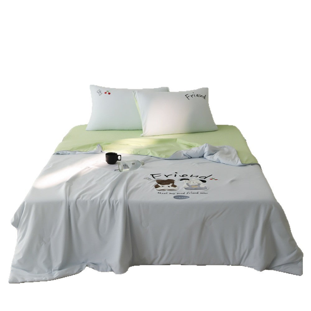 Bettwäsche-Set aus Baumwollsatin mit minimalistischem Panda-Print und extraweichem Spannbettlaken