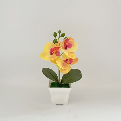 Realistische Künstliche Orchidee in dekorativem Pflanzenpot für Dekoration