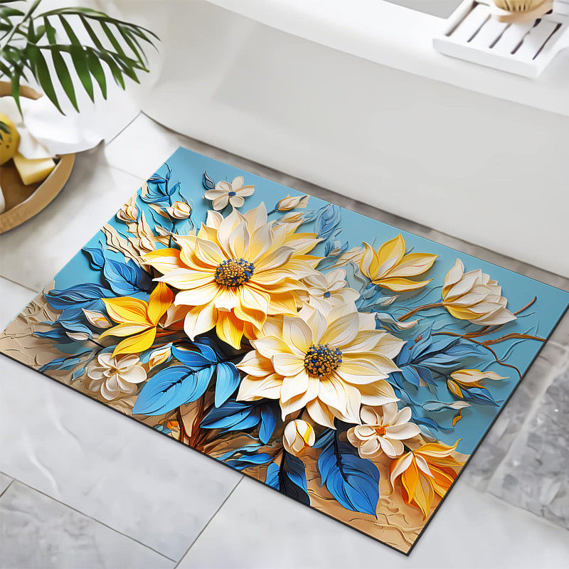 Strukturiertes florales Design Badmatte Brehn