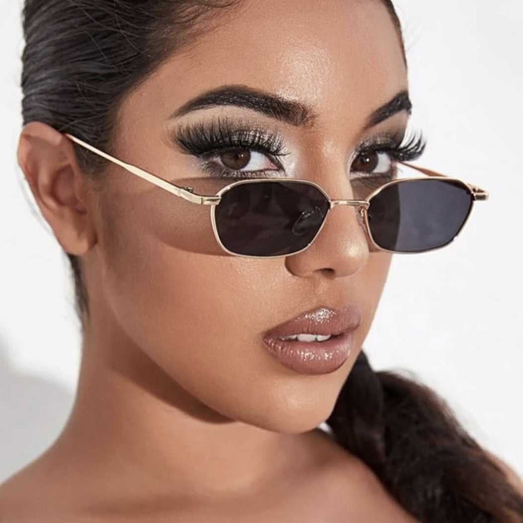 Damen geometrische Sonnenbrille im minimalistischen Design Brehn