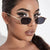 Damen geometrische Sonnenbrille im minimalistischen Design Brehn