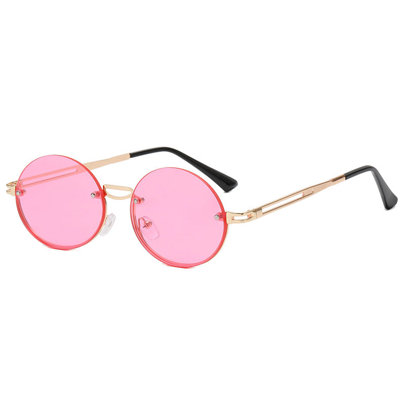 Damen runde Sonnenbrille mit feinem Metallrahmen Brehn