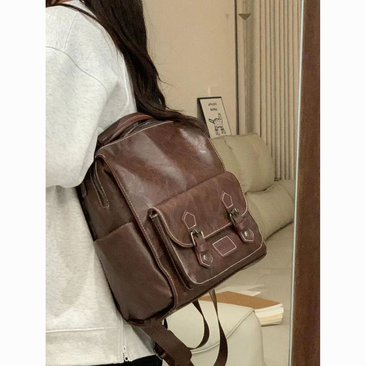 Multifunktionaler Leder-Rucksack Brehn