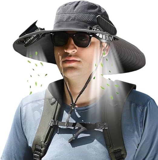 Outdoor-Sonnenhut mit breiter Krempe, integrierter Belüftung, UV-Schutz und Kinnriemen Brehn