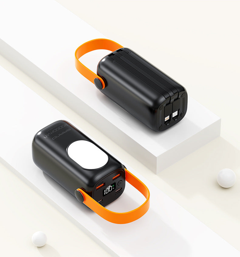 Tragbare Powerbank mit integriertem Tragegriff und digitaler Ladeanzeige Brehn