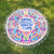 Unisex runde Stranddecke mit buntem Mandala-Motiv Brehn