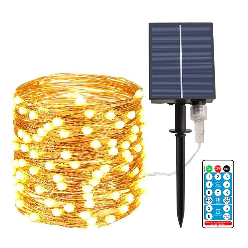 Solar Kupferdraht Feen Lichterkette mit Dual Stake Panels Brehn
