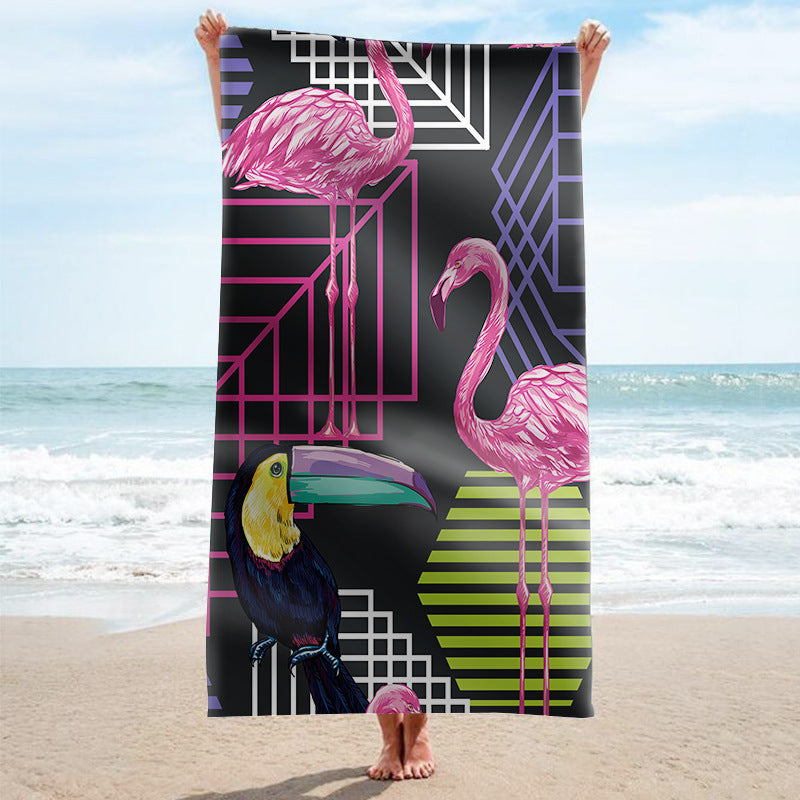 Strandtuch mit tropischem Flamingo-Muster Brehn