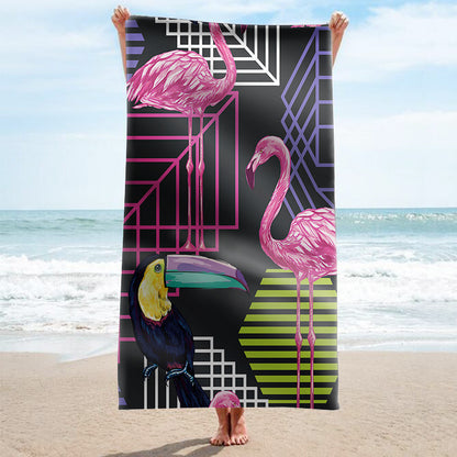 Strandtuch mit tropischem Flamingo-Muster Brehn