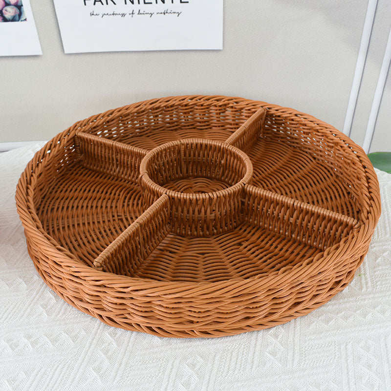 Artisan Woven Round Storage Tray Brehn