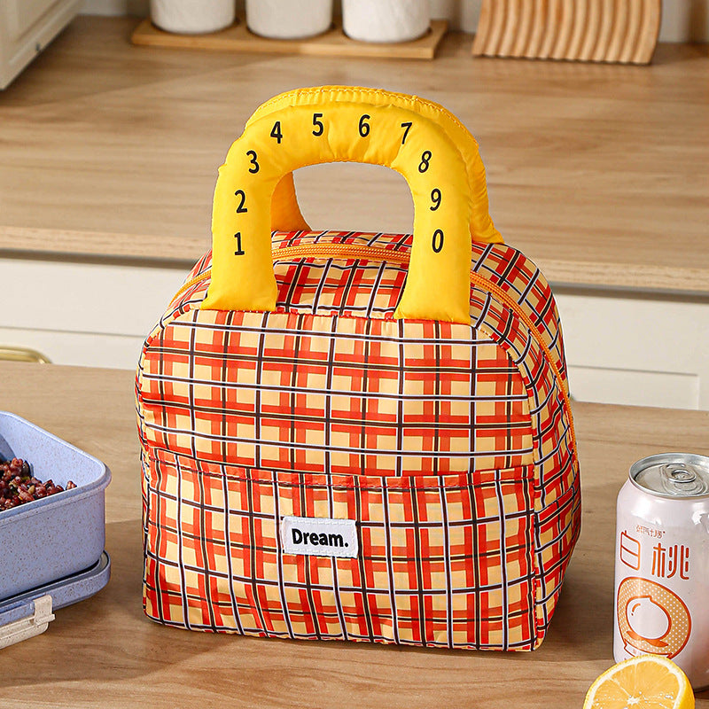Isolierte Lunch-Tasche Mit Bunten Griffen Brehn